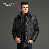 K-boxing/劲霸羽绒服冬季男装男士修身白鸭绒商务外套|FRHX4657