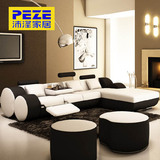 沛泽 个性真皮沙发 现代时尚小户型客厅多功能创意皮沙发组合6002