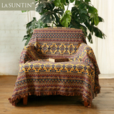 印第安风格 棉线毯全盖防滑加厚布艺沙发靠背巾粗布沙发垫沙发巾