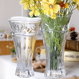 爱乐优欧式玻璃花瓶插花创意玫瑰摆件玻璃花瓶客厅透明富贵竹花瓶