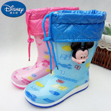 儿童雨鞋迪士尼男童女童雨靴冬季防滑加绒保暖带棉套雨鞋小孩胶鞋