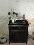 新中式古典仿古彩漆做旧出口家具实木餐边柜储物柜