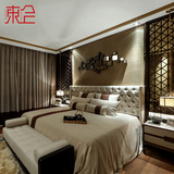 新中式床 新中式家具 样板房酒店会所卧室组合 现代1.8实木双人床