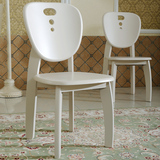 韩式时尚简约田园白色苹果型实木餐椅子北欧多功能小餐椅家用