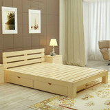 包邮双人床松木1.5米气压高箱床1.2米实木单人床1.5米木质储物床
