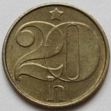 捷克斯洛伐克 独立前 20赫勒 20mm  年份随机  硬币