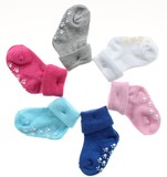 婴儿宝宝6-12个月春夏秋季纯棉松口袜子 0-3-5岁男女童防滑底地板