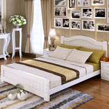 全实木床松木1米1.2米单人床1.35米1.5米1.8双人床儿童床白色家具