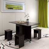 木质多功能餐桌小户型可伸缩简易折叠餐桌饭桌木椅凳子组合家用实