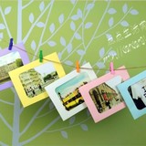 创意DIY挂墙 韩式悬挂纸相框 串串卡组合照片墙麻绳夹子 送无痕钉