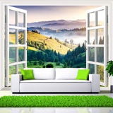 现代简约3D立体壁画客厅卧室风景 沙发餐厅背景墙纸壁纸 田园风光