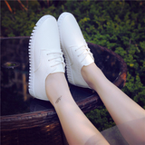 夏季韩版女鞋透气运动鞋女跑步鞋小白鞋平底系带白色板鞋休闲鞋潮