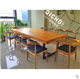 美式整装乡村铁艺书桌LOFT风格工作台办公桌餐桌复古实木客厅桌椅