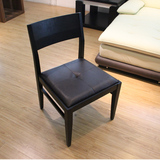 餐椅实木简约现代椅子 餐厅餐桌餐椅组合 橡木实木黑色酒店餐椅