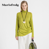 Marisfrolg玛丝菲尔 时尚靓丽堆领羊毛针织衫 专柜正品春新女
