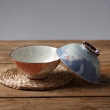 日本进口釉下彩月兔情侣碗对碗米饭碗汤碗面碗创意日式和风餐具