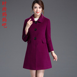 毛呢外套韩版时尚显瘦中年妈妈羊绒大衣女2016秋冬预售羊毛上衣