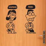 厕所标示提示语标识 卫生间门贴创意趣味卡通可爱洗手间墙贴纸