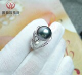 【金挚恒珠宝制造厂】14K黑珍珠戒指镶嵌加工定制JZH160123J