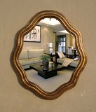 直销新款美式欧式镜复古金色化妆镜浴室镜异形玄关镜装饰镜子饰品