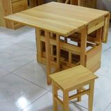 实木餐桌折叠小户型可伸缩松木多功能长方形碳化新款现货包邮餐桌