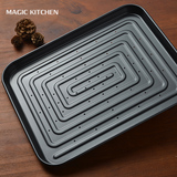 MAGIC KITCHEN烘焙模具黑色长方形带孔蒸汽烤盘饼干曲奇蛋糕必备