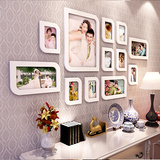 包邮欧美式婚纱照片墙挂墙相框组合客厅餐厅卧室相框墙白色相片墙
