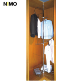 NIMO简易不锈钢挂衣架时尚衣帽架衣柜创意挂衣杆360度旋转顶装架