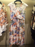 雅莹专柜正品高级系列桑蚕丝花橙色精品连衣裙G15EF4176A