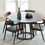美式实木餐桌进口老榆木餐桌椅组合圆形简欧休闲厅奶茶咖啡桌饭桌