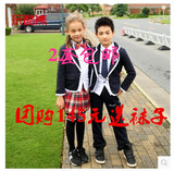 2014秋季新款韩版休闲小学生英伦校服班儿童西服套装幼儿园园服