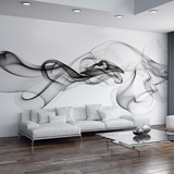 大型壁画时尚墙纸个性无缝墙布抽象简约现代黑白电视背景墙壁纸