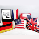 宜家个性定制国旗系列 棉麻抱枕靠枕车垫沙发垫包邮