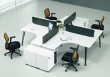 武汉办公家具现代简约黑白钢架电脑职员桌办公员工位屏风桌子