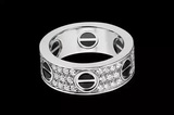 卡地亚18k白金Love黑陶瓷螺丝钉系列男女明星同款对戒指环手镯