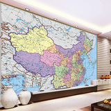大型壁画无纺布墙纸防水客厅无缝壁纸壁画中国地图环保办公室特价