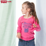 Levi's李维斯秋季童装女童Logo印花圆领套头长袖卫衣77352-0028