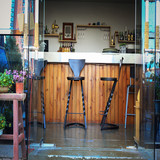 【豪典华庭】美式复古铁艺做旧实木吧台椅星巴克酒吧椅凳餐椅桌椅