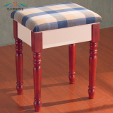 地中海风格梳妆凳实木坐凳子美式乡村梳妆凳中式欧式化妆台凳包邮