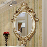 迪朗 欧式复古卫生间浴室镜 复古玄关装饰镜 洗手间壁挂梳妆镜子