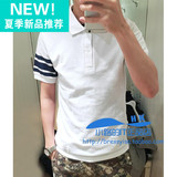 7折香港代购 CHOCOOLATE 春夏男 简约条纹 短袖POLO衫 T恤 1305