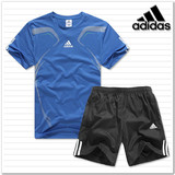 专柜正品阿迪达斯羽毛球网球服跑步运动套装男夏速干短袖T恤短裤