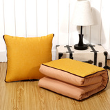 纯色棉麻抱枕被子两用可折叠汽车靠垫护腰靠枕小被子空调沙发枕头