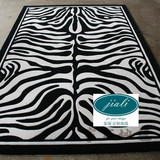 现代手工地毯斑马纹黑白色客厅新西兰大地毯加厚简约茶几毯定制