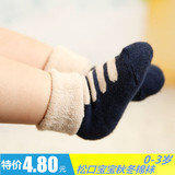 秋冬季款纯棉宝宝儿童加厚保暖婴儿0-3岁松口立体袜毛圈毛巾袜子