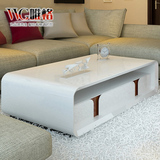 VVG现代简约长方形白色茶几 客厅大小户型圆角1.5m带抽屉烤漆茶桌
