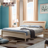 御品工匠纯实木床双人床1.8米 橡木大床简约现代1.5米欧式床特价