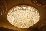 欧式1米圆形led水晶吸顶灯客厅灯 奢华酒店传统黄色水晶灯 80cm