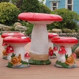花园摆件田园树脂仿真蘑菇园林雕塑摆设工艺品庭院户外装饰品桌椅