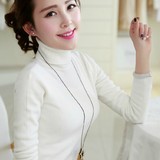 冬季新款韩版短款高领毛衣打底衫女长袖套头加厚修身针织衫显瘦